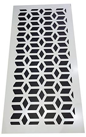 Decorative MDF Radiator Screening Panel. Lattice Design. White Primed Both Sides. 1215x610mm (4x2ft)