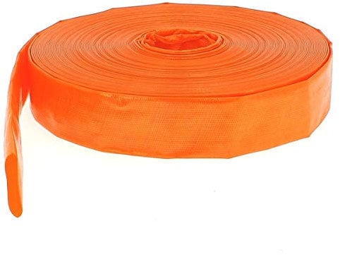 GT Market Flachschlauch PVC - Bauschlauch - Industrieschlauch - Betriebsdruck 4 bar - Orange - Innen- Durch. 38mm (1 1/2 Zoll) Länge 50 m