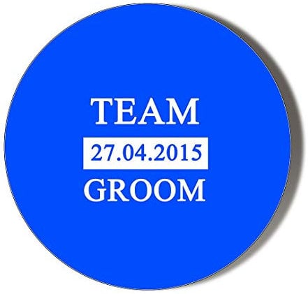 Team Groom Personalised Date Blue 75mm Fridge Magnet Bottle Opener