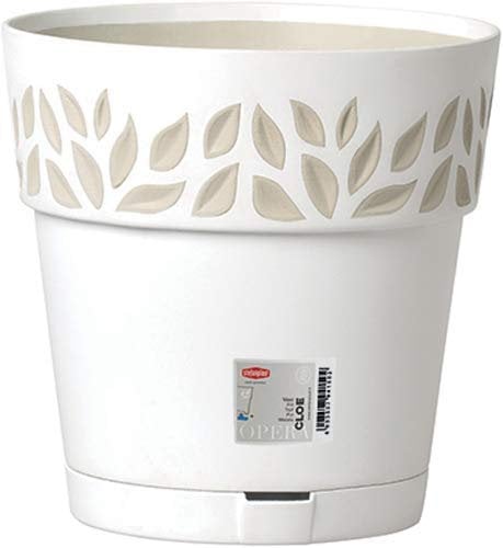 PEBSHOP VASO CON RISERVA ACQUA (BIANCO Ø. x H. 25x25 cm.)