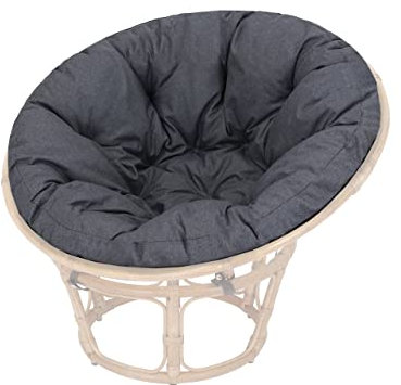 PillowPrim Polster für Papasansessel, Auflage, Ersatzpolster Papasan D 114 cm, Bodenkissen gepolstert Sitzkissen Krabbeldecke Hängesessel Made in EU - Navyblau