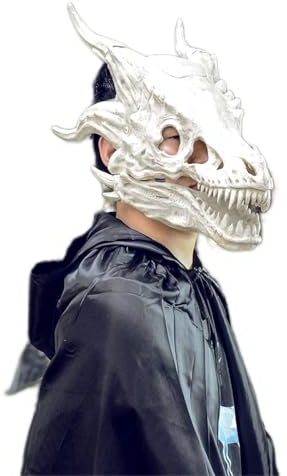 RRANYF Dino Maske beweglicher Kiefer Dekor - Tyrannosaurus Rex Cosplay Party Geburtstag Halloween, A, 64cm/25