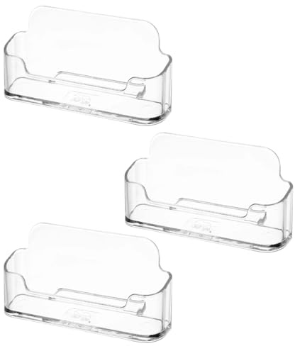 Mr. Pen- Acrylic Business Card Holder for Desk | Clear Plastic Business Cards Display Holders Stand, 3 Packs, Fits 40-60 Cards