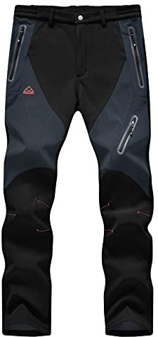 YSENTO Damen Outdoor Wanderhose Wasserdicht Softshellhose Fleece Gefüttert Warm Winter Trekkinghose Skihose(Schwarz,XL)