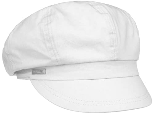 Seeberger Azalee Ballonmütze Damencap Newsboy-Mütze Balloncap Baumwollcap Sommercap (One Size - weiß)