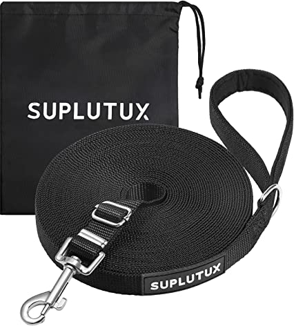 Schleppleine für Hunde, Laufleine für Hunde – Verstellbare Hundeleine mit Gepolstertem Griff inkl. Aufbewahrungstasche, Ideal für Training, Spaziergänge und Outdoor (Schwarz, 3m/10ft)