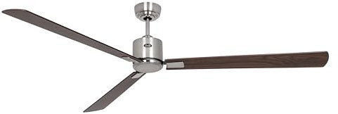 CasaFan Energiespar Deckenventilator mit Fernbedienung Eco Neo III 180 cm Chrom gebürstet Flügel Nussbaum/Kirschbaum