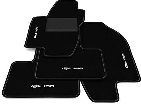 Fußmatten kompatibel mit Alfa Romeo 156 Limousine 1997-2005, maßgeschneidertes Auto-Fußmatten-Set, Teppich-Fußmatten-Set