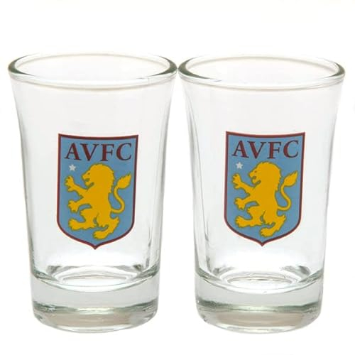 Aston Villa F.C. 2pk Shot Glass Set Official Merchandise, Multi
