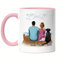 Kiddle-Design Pärchen mit Hunden Tasse Rosa Personalisiert Hundebesitzer Geschenk Hundeliebhaber Paar Hund Dog Mom Dad Hundemama Hundepapa