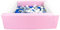 Velinda Bällebad Bällepool Bällebecken Spielbecken Kinderpool quadratisch 200 Bälle (Farbe des Pools/der Bälle: weiß, pink (Pastell)/weiß, transparent, blau, grau)