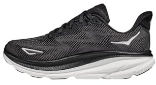 HOKA ONE ONE Herren M Clifton 9 Wide Sneaker, Black/White, 44 EU