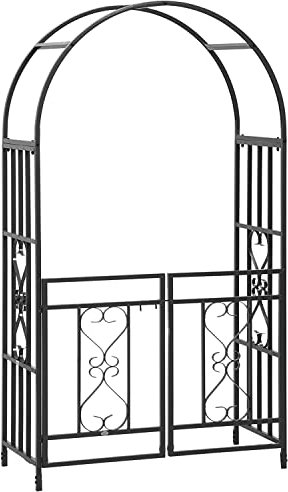 Arche De Jardin avec Portillon, Résistant Aux Intempéries Arceau À Rosiers, Tonnelle De Jardin en Fer, Solide Et Durable Pergola Cadre pour Diverses Plantes Grimpantes (Color : Blanc)