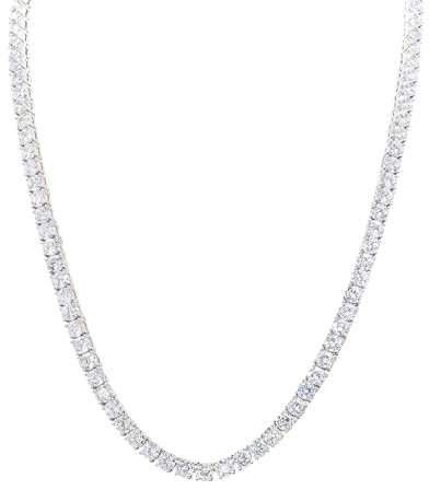 Bonichic ICED Tennis Kette Silber 45 cm Edelstahl