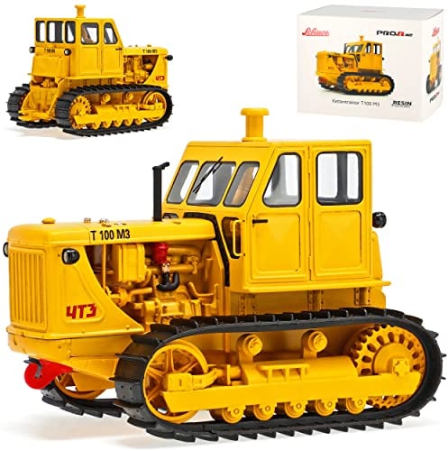 Kettentraktor T100 M3 Gelb Traktor 1/32 Schuco Modell Auto mit individiuellem Wunschkennzeichen