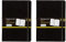 Idena 209284 - Notizbuch DIN A5 liniert, Papier cremefarben, 192 Seiten, 80 g/m², Hardcover in schwarz, 1 Stück (Packung mit 2)