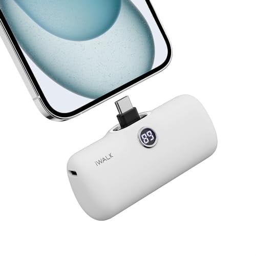 iWALK Caricatore Portatile 4800mAh USB-C, Power Bank Ricarica Rapida PD 20W, Petit Batteria Esterna Compatibile con iPhone 16/16 Plus/15 Pro/15 Pro Max/iPad/AirPods Andriod Phone Samsung