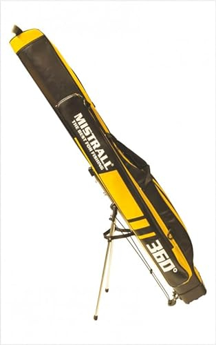 Meduza Rutenfutteral MISTRALL 3 Fächer gelb versteifte Rutentasche Futteral mit Ständer (160cm)