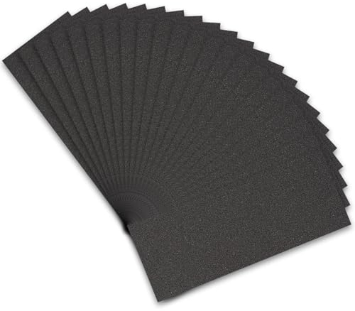 STEBRUAM Profi Schleifpapier Set 80 Körnung, 21 Stück Nass und Trocken Schleifpapier für Auto/Holzmöbel/Stein/Lack/Metall/Glas, 23 x 9 cm Schmirgelpapier