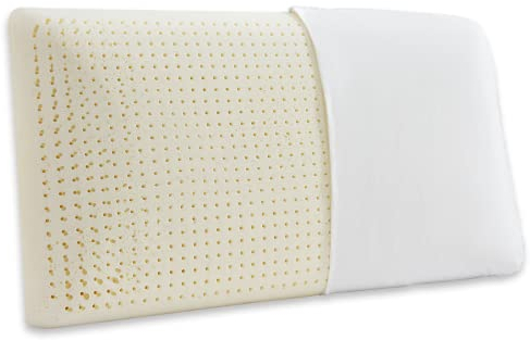 KLUFO Schlafbettkissen aus 100% Naturlatex - Luxuriöses weiches Queensize-Kissen für Seiten-, Rücken- und Bauchschläfer - Abnehmbarer atmungsaktiver Baumwollbezug 40×70 cm