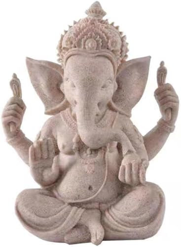 Indische Gott, Herr, Ganesha-Statue, Hindu-Elefanten-Statue, Ganpati, Idol-Buddha-Skulpturen, hinduistisches Geschenk, Heimtempel, Mandir, Meditation, Yoga, Raumdekoration, 13 cm (Sandstein)