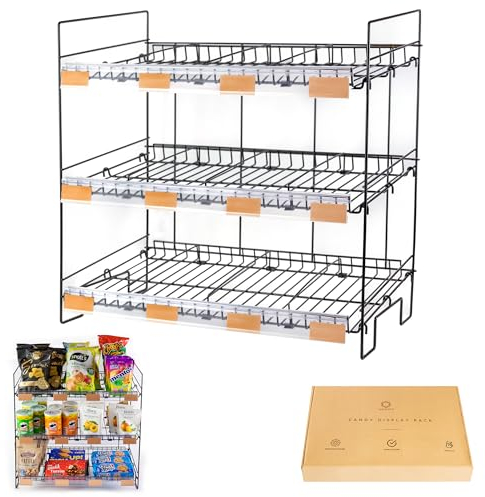 Candy Display Rack | Candy Organiser | Snack Organiser for Countertop | Display Stand | Snack Shelf and Crisps Holder for Stores | Counter Display for Office