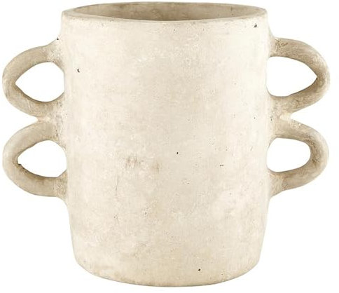 Santa Barbara Design Studio Pure Design Moderne Vase aus Pappmaché mit 4 Griffen, für Heimdekoration, 12,1 cm, Natur