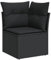vidaXL Garten Ecksofa mit Kissen, Outdoor Sofa mit abnehmbarem waschbarem Bezug, Gartensofa mit Stahlrahmen, Gartencouch Gartenmöbel, Schwarz Poly Rattan