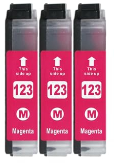 3 XL Druckerpatronen kompatibel zu LC-123 M Magenta für Brother MFC-J470DW MFC-J870DW MFC-J4410DW MFC-J6720DW MFC-J6920DW DCP-J132W DCP-J152W DCP-J172W DCP-J552DW DCP-J752DW DCP-J4110DW