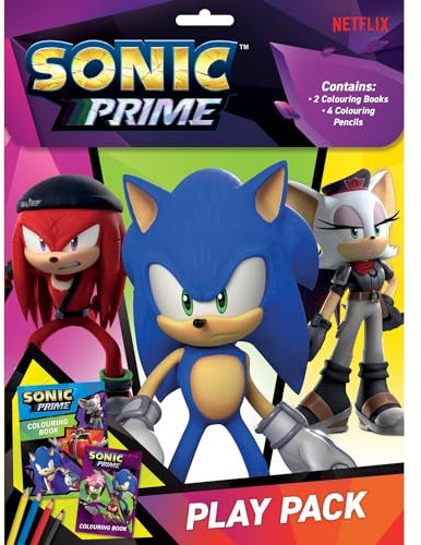 Quickdraw Sonic Prime Play Pack Kids Activity Set with Colouring Pads and Pencils