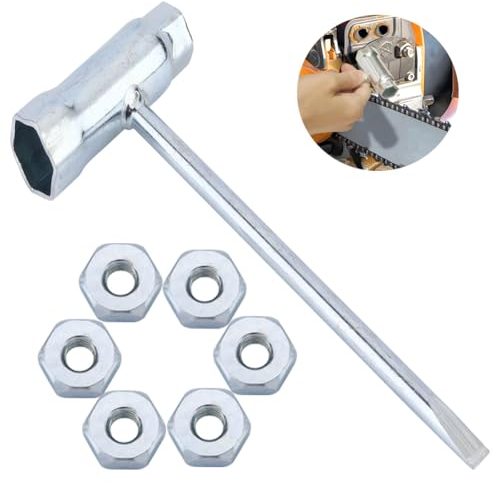 Moritale Kombischlüssel T-Schlüssel mit M8 Schrauben passend für Stihl 017 025 036 048 MS170 MS230 MS360 MS640 Mehr Arten Serie (Schlüssel mit 6 Muttern)