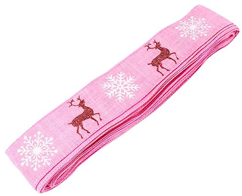 TEHAUX Weihnachtsdeko Schleifenband Mit Elch Und Schneeflocken-muster Breit Lang Für Geschenkverpackungen Bastelarbeiten Und Weihnachtsbaum-dekoration