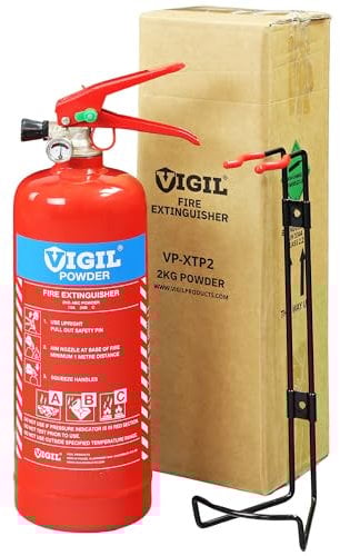 Powder Fire Extinguisher 2kg – Versatile & Reliable Fire Extinguisher - 27A 144B C Rating – Extinguisher for Campsites, Farms, Industrial Units & More - Comes with 5-Year Warranty