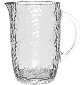 LEONARDO HOME Matera Krug, 1 Stück, spülmaschinenfester Krug, moderner Saftkrug, hochwertige Struktur, Getränke-Krug aus Glas, harmonisch & lebensmittelecht, Höhe 18,6 cm, transparent, 053344