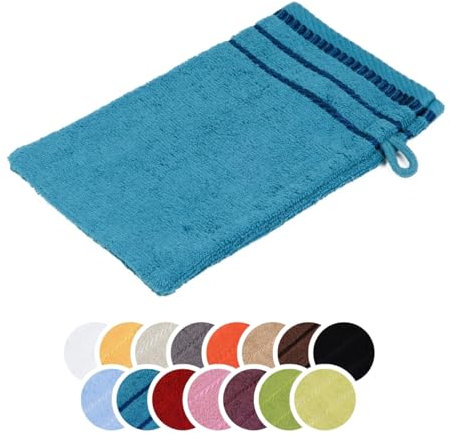 liebling Waschhandschuh, 100% Baumwolle, Serie Potsdam, 17 x 24 cm, 60 Grad waschbar, trocknergeeignet, Farbe: Petrol