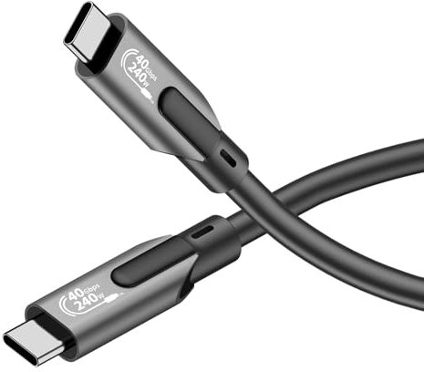 Thunderbolt 4 Certified Cable, 3 ft USB-C to USB-C Cable with 200W Charging, Supports 8K Display and 40 Gbps Data Transfer, for Thunderbolt 4/3 Monitor, iPhone 15, Samsung Galaxy S23 and More