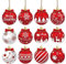 Christbaumkugel-Ornamente – Winterdekoration mit Frohe Weihnachten Design – 12 x rote und weiße Weihnachtskugeln Dekorationen für Winterferien Baum Fenster Tür