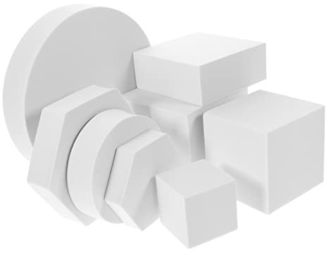 SEWACC Geometrische Würfel Foto Requisiten 8 Stück Schaumstoff Leicht Glatt Für Produktfotografie Schmuck Kosmetik Hintergrund