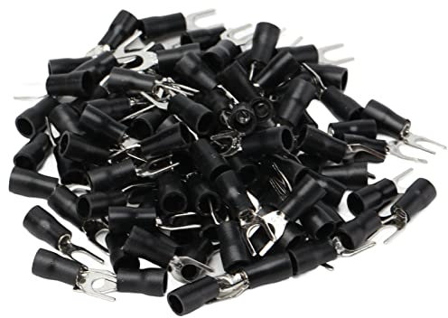 100 Pcs Isolierte Drahtanterminal Kupferanschlüsse U Typ Fork Spaten Crimp