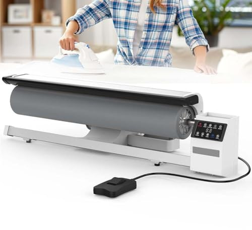 YXFAZPP Presse à Vapeur Commerciale à Rouleau Rotatif de 900 mm | 2950W Défroisseur à Vapeur Industriel pour Linge d'hôtel, draps de lit | Repasseuse à Vapeur Continue avec pédale