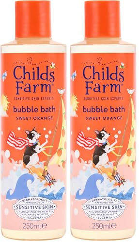 Childs Farm Kids Bubble Bath, Sweet Orange | Gently Cleanses & Soothes | Suitable for Dry, Sensitive Skin, 250ml (Pack of 2)