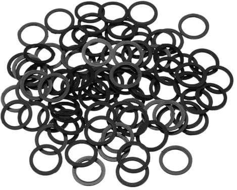 QUARKZMAN 85Pc Rondelle Piatte In Nylon M12 12mm ID 16mm OD 1mm Spessore Distanziali In Plastica Per Viti Bulloni Riparazioni Idrauliche Rubinetto Da Giardino Nero