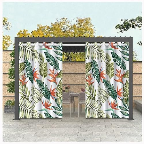 MyNvy sichtschutz Vorhang Outdoor Outdoorvorhänge mit Klettverschluss Schlaufenschal Set Outdoor Vorhänge Wasserdicht Balkon Vorhang Outdoor Gardinen für Terrasse Pavillon(Color:e,Size:1.4 * 2.7m)