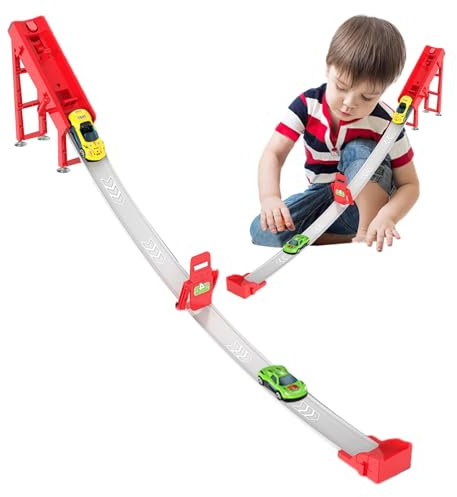 Jouets interactifs de voiture pour tout-petits avec toboggan, jouets éducatifs avec 2 mini voitures | Rampe pédagogique pour tout-petits pour Habili