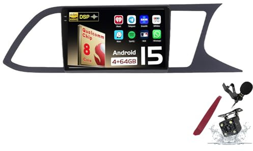 Android 15 Autoradio Sat Navi per S-eat Leon 3 (2013-2018) 9 Pollici Unità Principale Tablet Pad Lettore Multimediale con Wireless Carplay Android Auto GPS Navigazione FM RDS BT 5G-WiFi SWC DSP,M120s