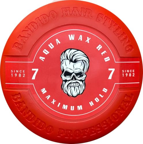 Bandido Aqua Wax Red No.7 450 ml – Haarwachs Herren extrem starker Halt – Aqua Hair Wax mit fruchtigem Duft – Wet Look Styling Wachs wasserbasiert – Profi Barbershop Haargel Alternative