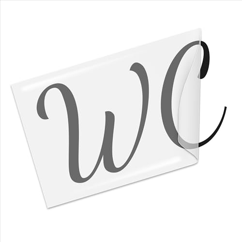 WC Aufkleber 16x9 cm, selbstklebende Türbeschriftung f. Badezimmer Tür | Sticker Schriftzug Bad in schwarz ohne Hintergrund aus glänzender Folie