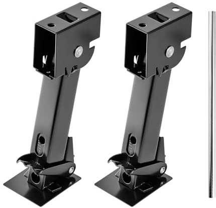 VEVOR Piede Stabilizzatore per Rimorchio 2 Pezzi, Set di Supporto per Rimorchio Telescopico e Pieghevole, Capacità di Carico 453,59 kg Ciascuno, Altezza Regolabile da 297,18 a 462,28 mm