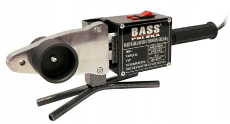 Bass Polska Kunststoffrohr-Schweißgerät 1500W mit 6 Heizmatrizen 20-63mm, Rohrschere, Transportkoffer, für PP PE PB Rohre, Temperaturbereich 5-300°C