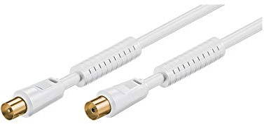VALUE Antennenkabel mit Ferrite ST/BU, weiß, 5 m